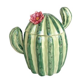 Blue Sky Ceramic Cactus Sugar Bowl, Multicolor, 4.5X 3.5X 4.75, Multi