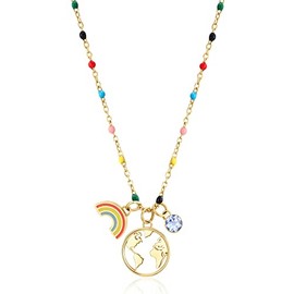 Brosway BHKN059 Women's Necklace with World Symbol Stainless Steel | CHAKRA Collection, Stainless Steel, Sapphire