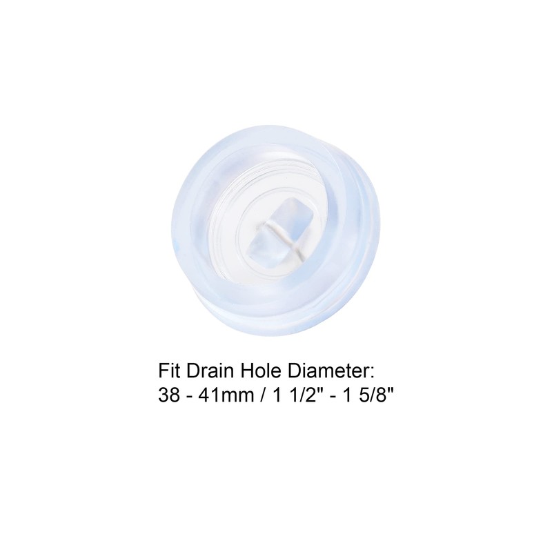 uxcell Rubber Sink Plug, Clear Drain Stopper Fit 1-1/2" to