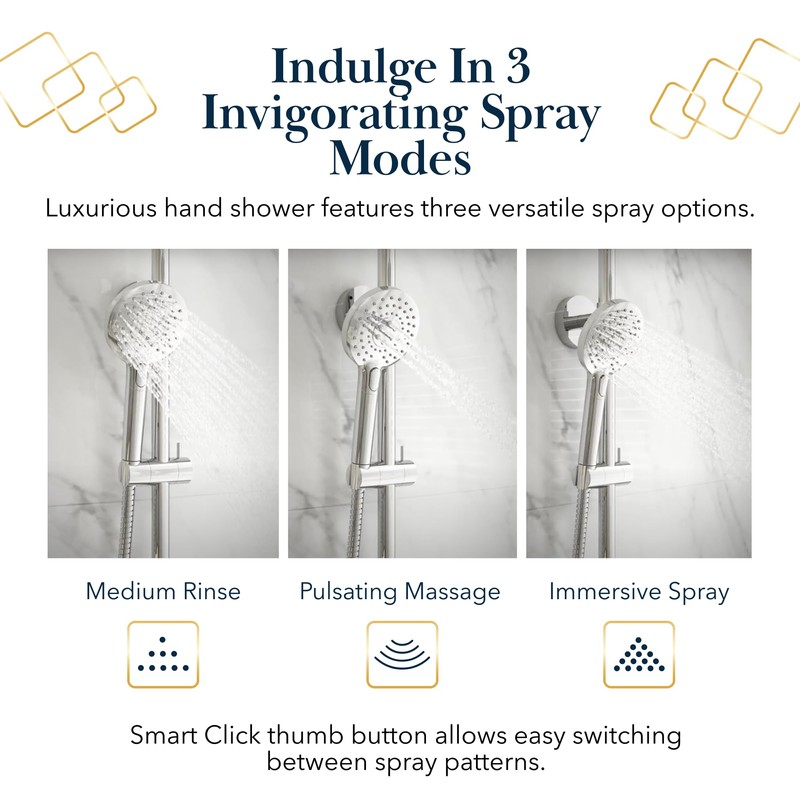 BATH ROYALE Rain Shower Head & Detachable Handheld Spray Combo,