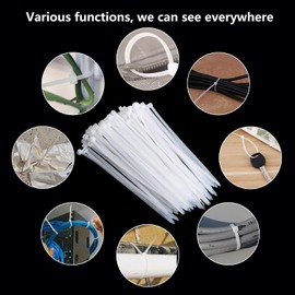 Saisn 100pcs Zip Ties Plastic Cable Zip Ties Self-Locking Nylon Wire Ties Heavy Duty Ultra Strong Zip Straps (10 Inch, White)