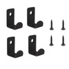 Yesmin 4 Pcs Black Invisible Wall Hooks - Short Heavy