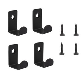 Yesmin 4 Pcs Black Invisible Wall Hooks - Short Heavy Duty Coat Hangers for Entryway, Holding Coats, Bags & Hats