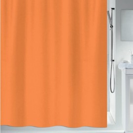 Spirella Anti-Mould Shower Curtain - Anti-Bacterial, Washable, Waterproof - Polyester, "Primo" 180 x 200 cm, Orange