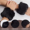 CABODYALS Black Fur Wrist Cuff Furry Arm Warmers Fluffy Faux