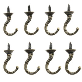 mciskin Vintage Wall Ceiling Screw Hooks, Cup Hooks, Dropped Ceiling Hooks, Suspended Ceiling Hooks, Screw Eye Hooks, Screw Hooks (8 Pieces/Bronze)