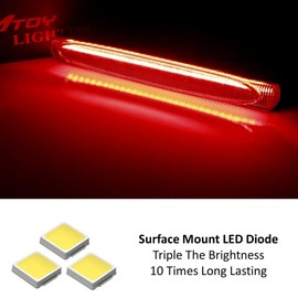 iJDMTOY Red Lens F1 Style Strobe Featured LED Trunk Lid High Mount Third Brake Light Assembly Compatible with 1997-2004 Chevy C5 Corvette