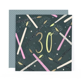 Hotchpotch Luxury Foiled 30th Birthday Card - Contemporary Greeting Card London 6 x 6