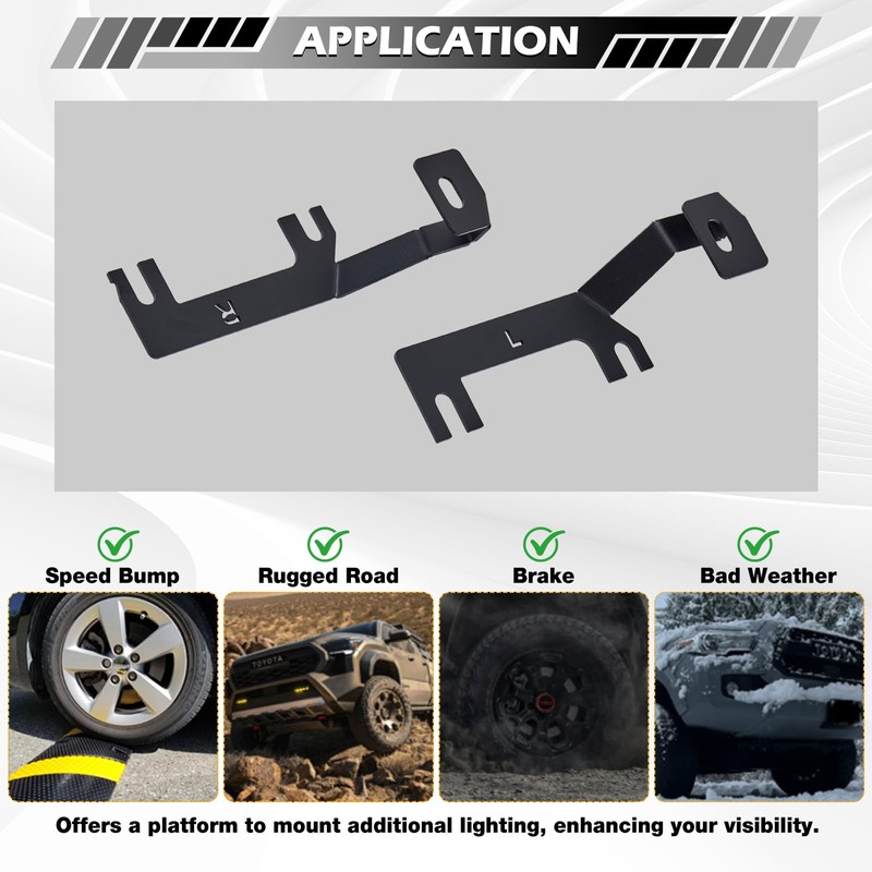 T-TOP WLS No-Drill A-Pillar Ditch Light Brackets for 2019-2026 GMC