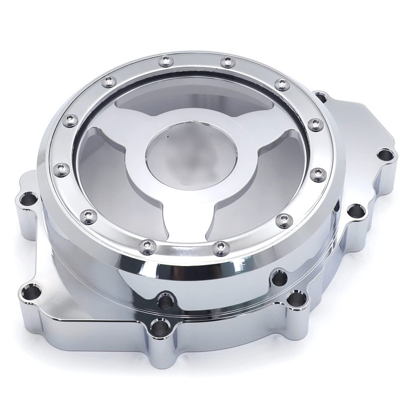 HTTMT- Chrome CNC See Through Left Engine Stator Cover Crankcase