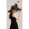 RZTA Women's Kentucky Derby Church Dress Hat Wide Brim Leaf
