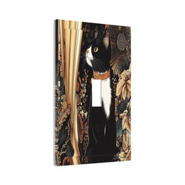 Donecmminery Decorative Light Switch Cover Boho Mandala Floral Black Cat Vintage Flower 1 Gang Single Toggle Device Electrical Faceplate Switchplates Decorator Outlet Wall Plate For Farmhouse Home