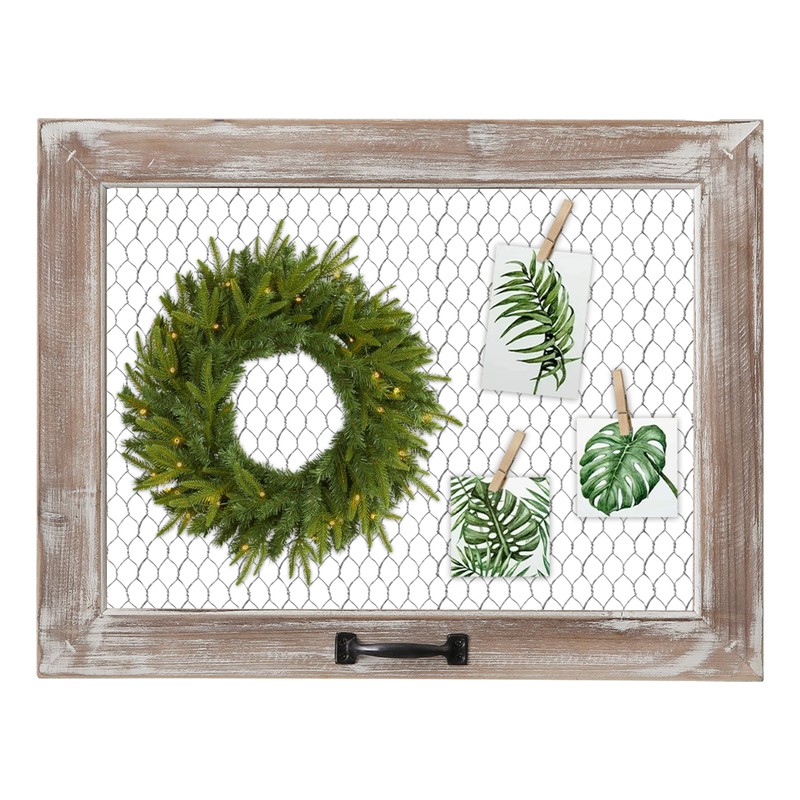 SOFE Rustic Chicken Wire Frame, Framed Photo Display Board/Wall Grid