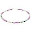 Colourful Necklace Freshwater Pearls Multicoloured Pink Light Green Cream White