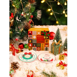 Vibiliyou Coasters A Set of 6 Vintage Santa Claus Coasters,Designed for Tabletop Protection and Serving as Absorbent Drink Coasters for the Coffee Table 4 Inches Each,Christmas Coasters