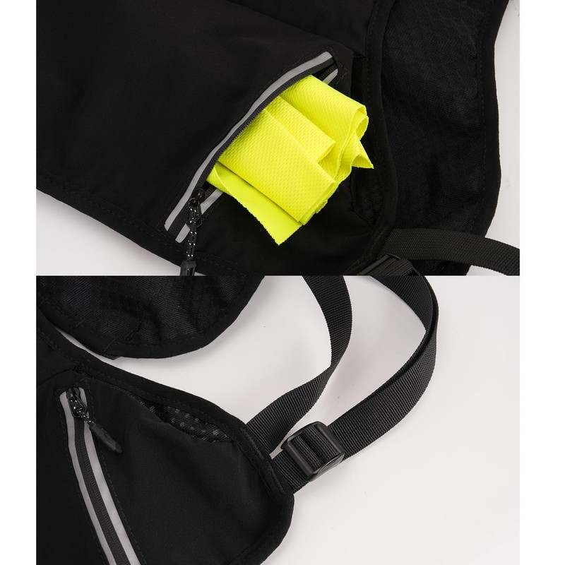 BBAIYULE Hydration Running Vest, 470ml Water Bottle, 9 Pockets, Reflective