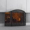 Fire Beauty Fireplace Screen 3 Panel Wrought Iron Metal 48"(L)