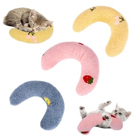 3 Pcs Cat Pillows Plush Pillow for Indoor Cats Kittens Hugging Pillow Soft Fluffy Pet Calming Toy Washable Kitty U-Shaped Pillow for Sleeping Plush Pillow Toy for Sleep Improve Cat Toys