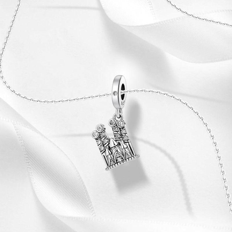 Barcelona Church Dangle Charm Sterling Silver Charm Bead 925 Sterling