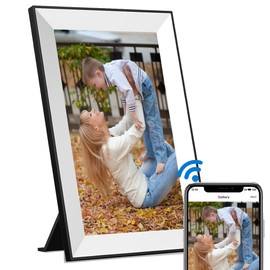 Digital Picture Frame HD IPS Digital Photo Frame 16GB Smart Electronic Frame，Picture Frames Load from Phone Photos and Videos-Grandparents Christmas Girlfriend for Gifts (White, 10.1 in)
