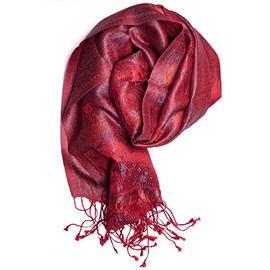 Ufash Pashmina 100% Silk Scarf from India for Men and Women Paisley Pattern 160 x 35 cm Pure Silk Scarf Various Designs - 160x35