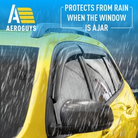 Extra Durable Window Deflectors Tape-On Window Visors Rain Guards Fit for Jeep Cherokee 2014-2023, Sun Visors, Wind Vent for Shades, Exterior Car Accessories - 4pcs. AG0963