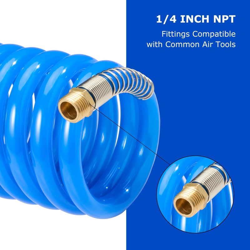 Professional Recoil Air Hose 1/4" ID x 20ft - Flexible