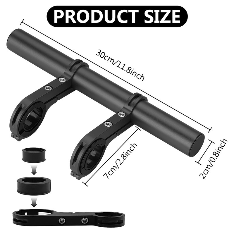 Aluminium Alloy Handlebar Extender, 30 cm Handlebar Extension Brackets, Bicycle