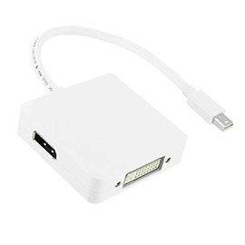 20cm Mini Display Port Male to HDMI Female + DVI Female + Display Port Female