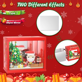 Bestbase Santa Claus Christmas Tree Building Blocks Kit - 512 Pieces Magic Christmas Night Abyss Mirror, Surprise Xmas Gifts with LED Light Building Toys, Christmas Stocking Stuffers for Boys/Girls