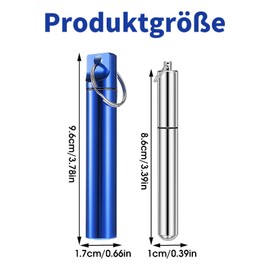 COZERI Pack of 6 Portable Flat Head Toothpick Holder, Aluminium Alloy Waterproof Toothpick Dispenser with Key Ring, Toothpick for On the Go Travel Outdoor Picnic