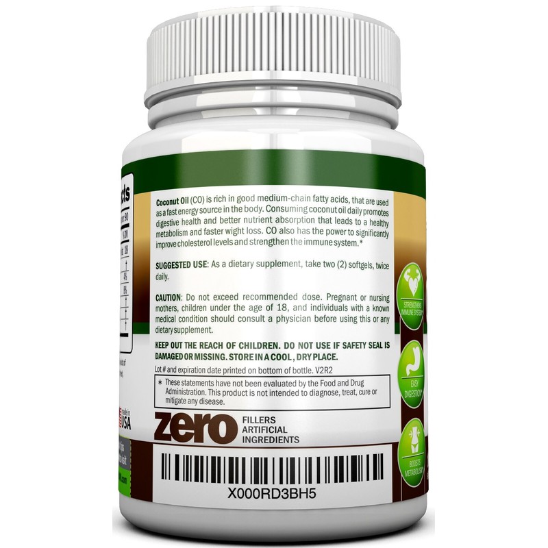 NutriONN Organic Coconut Oil - Immune Health Support - 180