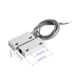 Aoje-Link MC-51NC Wired Magnetic Switch Door Window Reed Switch Micro Alarm Magnetic Contact Security Silver Gray 2pcs