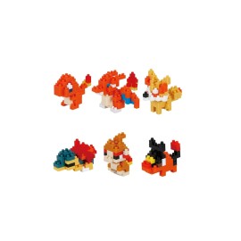 Nanoblock Pokémon Type Fire Set 1 (Blind Box Complete Set), Mininano Series Buil