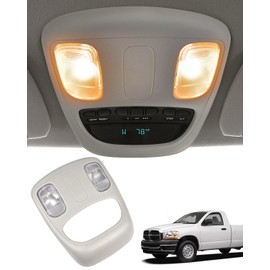 TOP-MAX Overhead Console Dome Light Replacement for 2002-2010 Dodge Ram 1500 2500 3500 4500 5500, Interior Roof Map Reading Lamp Replaces 1DK78BD1AA, 1DK78TL2AA