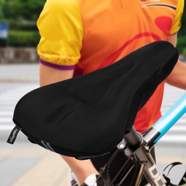 Relaxdays Bicycle Saddle Cover Padded Slim Gel Saddle Cover Mountain Bike Road Bike Waterproof Black Polyester 4x19x28cm