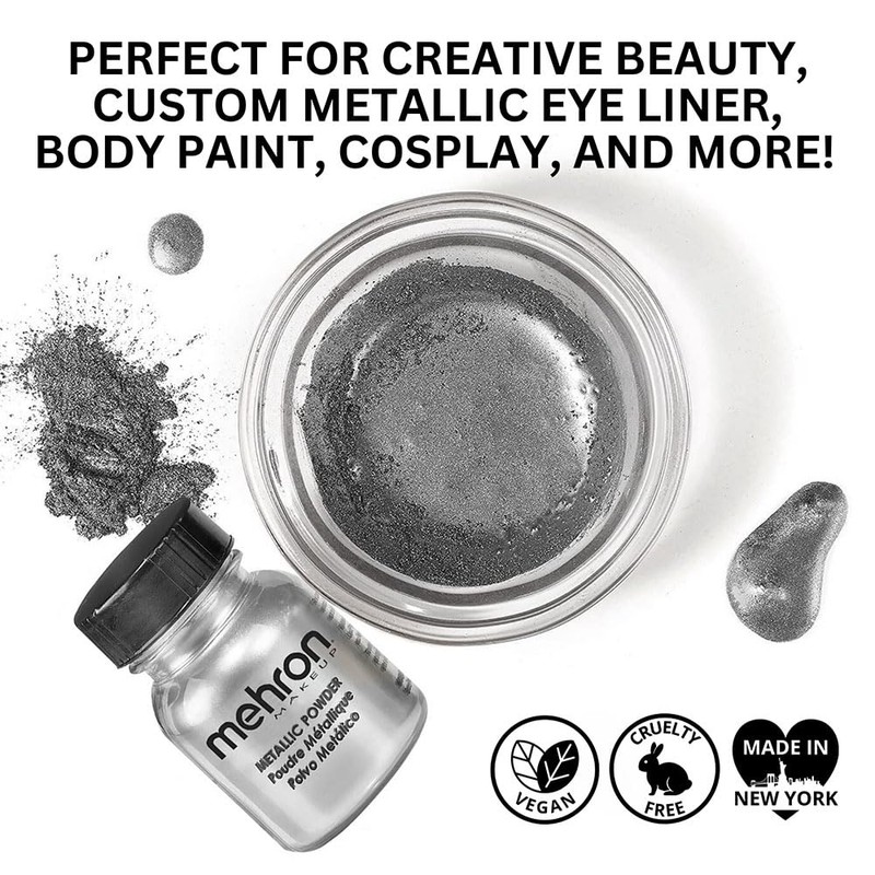 Mehron Makeup Metallic Powder | Metallic Chrome Powder Pigment for