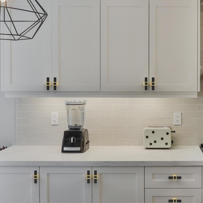 Asidrama 10 Pack Single Hole Center Matte Black and Gold