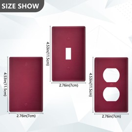 Kigai Duplex Outlets Wall Plate Cover, Unbreakable Burgundy Red Solid Color Electrical Plug Cover, Decorative Cover Standard Size 2 Gang 4.53" x 2.76" Screws Included - 1 Pack