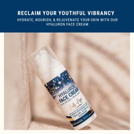 Hyaluronic Face Cream with MSM, Vitamin B3, B5. Skin Moisturiser, Regenerates Skin 50 ml