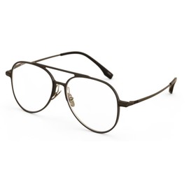 V.W.E. Men Large Aluminum Optical Frame Wide Fitment Reading Glasses with Titanium Temple TearDrop 147MM Ti05 (Grey/Gunmetal, 2.00, x)