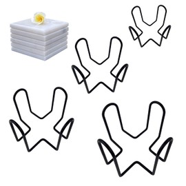 Hosawtek High Quality Black Iron Metal Coaster, Compatible with Round and Square Coasters, Holds Any Material, Elegant and Sturdy, Makes Your Desk Tidy and