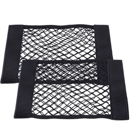 Kofferraum Netz mit Klettverschluss, Elastisches Kofferraumnetz Universal für Auto/SUV, Strapazierfähiges Gepäcknetz zur Aufbewahrung und Organisation 2er Set (40x25 cm)