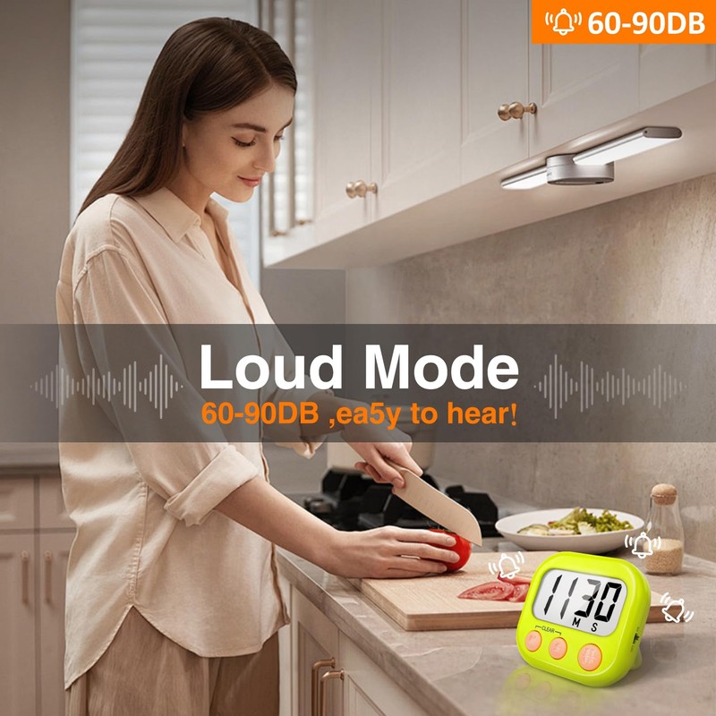 2 Pack Kitchen Timers Loud Ring Digital Timers for Cooking