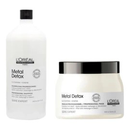Loreal Metal Detox Kit Shampoo 1500ml + Mascarilla 500ml