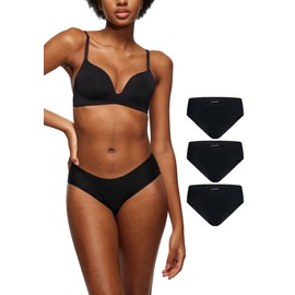 LEAKPROOF2.0 Seamless Bikini Period Underwear for Women | Period Panties Holds 4 Tampons | Mild Incontinence Leak Proof Underwear (S/M, 3-Black)