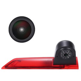 18mm HD Car Third Roof Top Mount Brake Light 3 Rear View Camera Parking Safety Assistant System, Night Vision Waterproof for Ford Transit Custom 2012-2016 Stop lamp Transporter Business MPV SUV Bus
