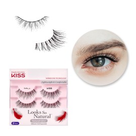Pestañas Postizas Naturales Kiss 2 pares Looks So Natural - SULTRY Pelo natural, banda delgada para un efecto más natural y fáciles de aplicar        