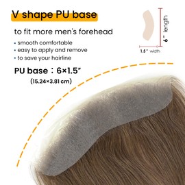 Lordhair Toupee Men's European Real Hair Toupee, V-Loop Skin Toupee for Men, Toupee Real Hair Men