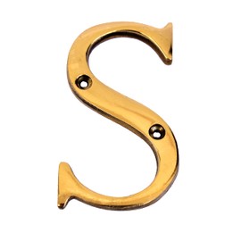 eSplanade - Brass House Hotel Door Name Alphabets - Wall Door Plaque Letter Alphabet - 3" Inches - Golden ("A" Alphabet) ("S" Alphabet- 3")